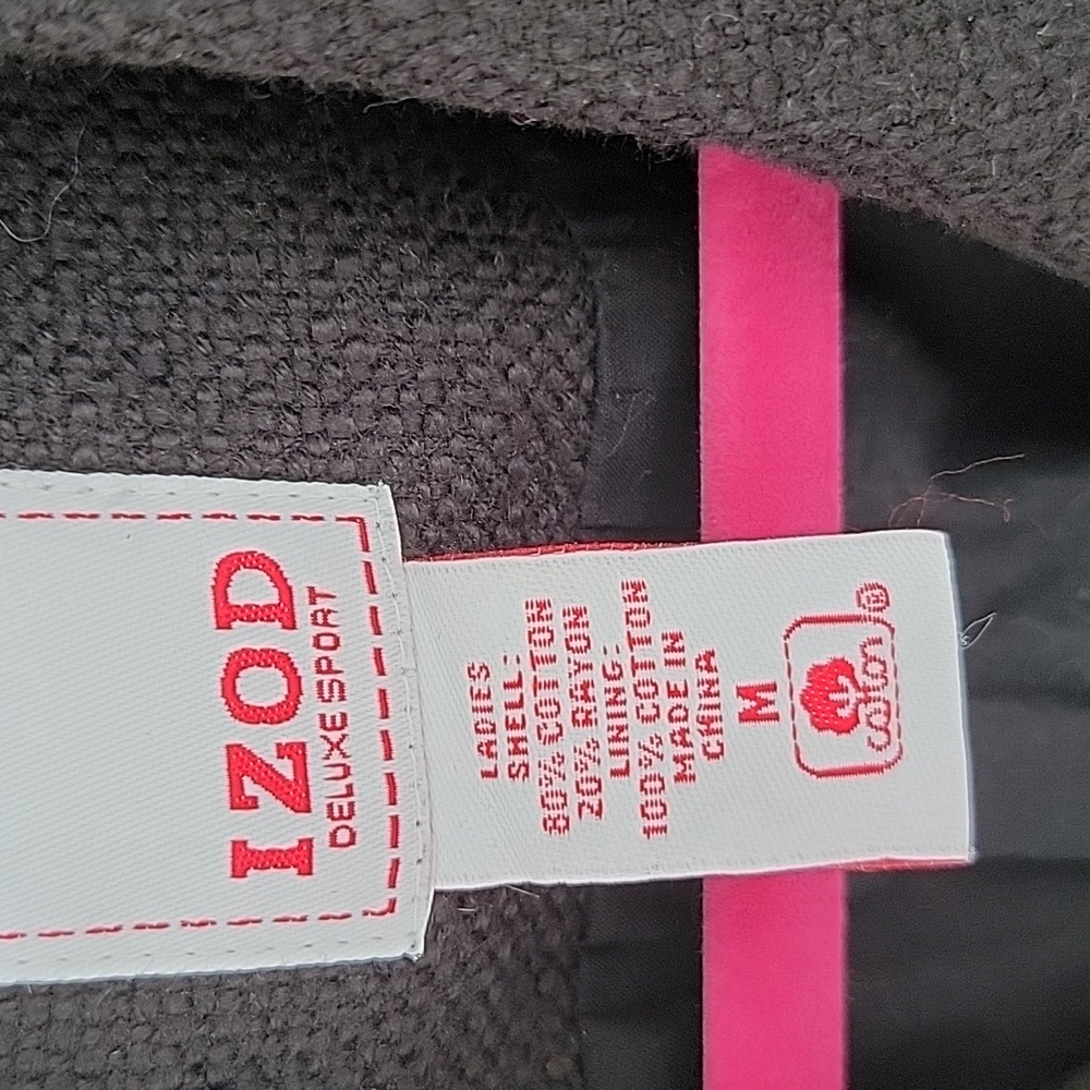 Vintage Izod Cotton Blend Cropped Woven Single Botton Jacket Sz M - Picture 3 of 7
